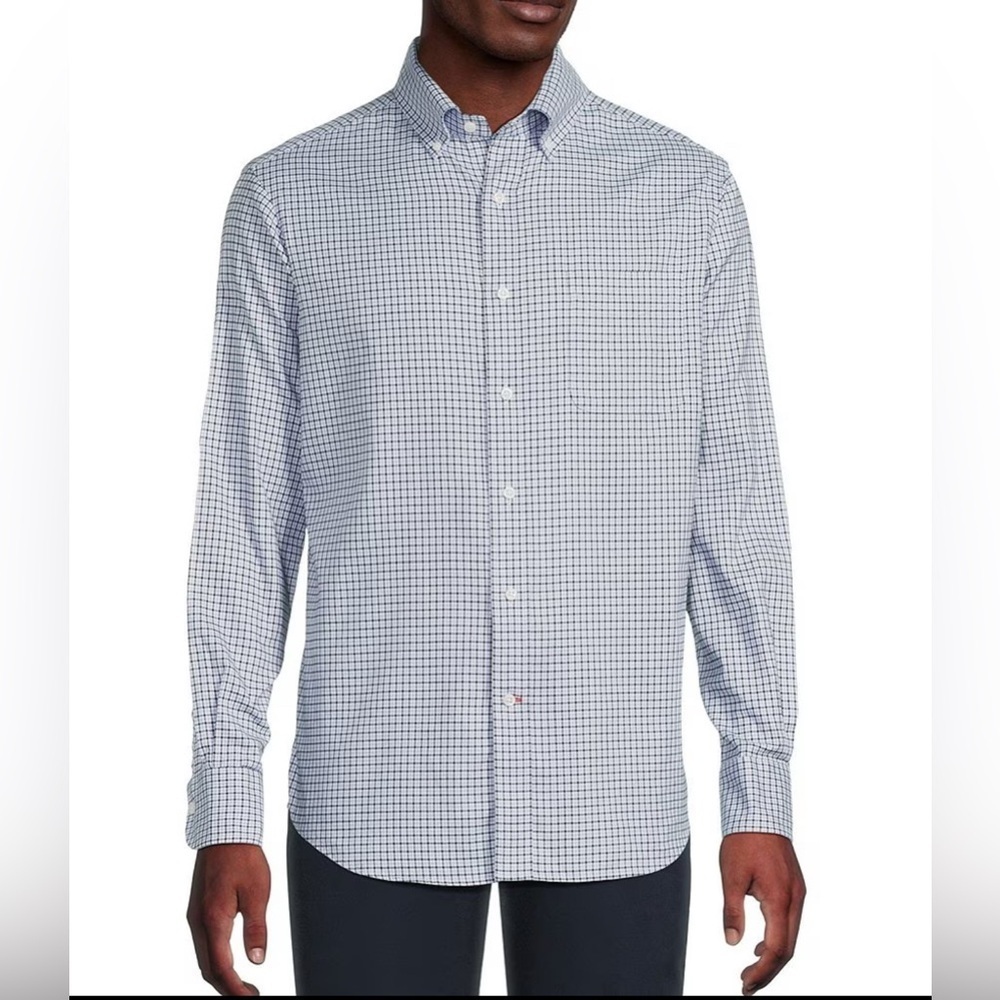 Daniel Cremieux Navy Checkered Dress Shirt size 16 1/2